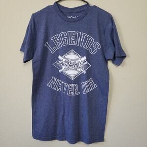 The Sandlot Mens Gray Legends Never‎ Die Short Sleeve Pullover T Shirt Sz Medium